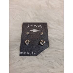 (3 for $15) Joma Silvertone Australian Crystal Stud Earrings- NEW